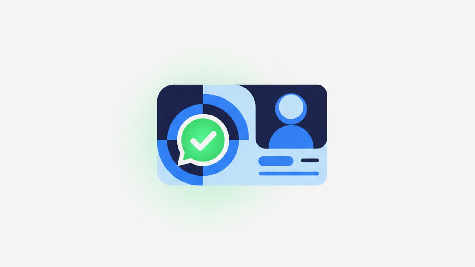 abstract green badge beside a chat bubble