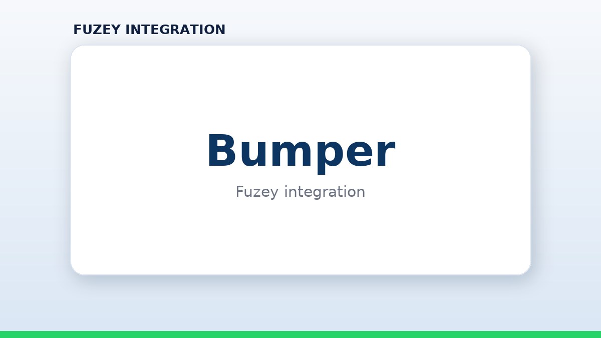 Bumper payment integration with Fuzey on a brand panel