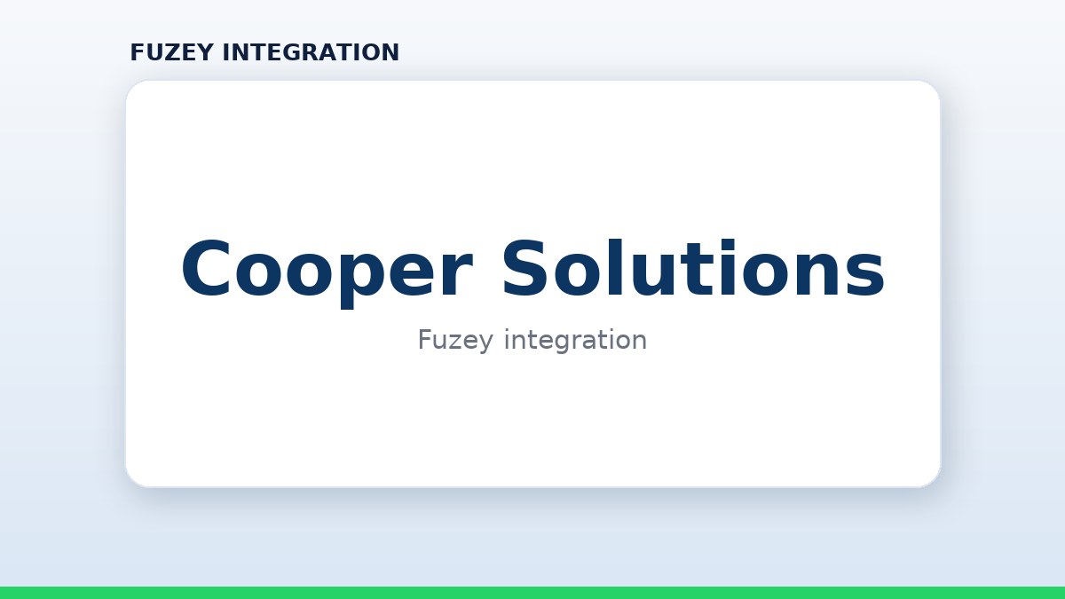 Cooper Solutions data integration with Fuzey on a brand panel