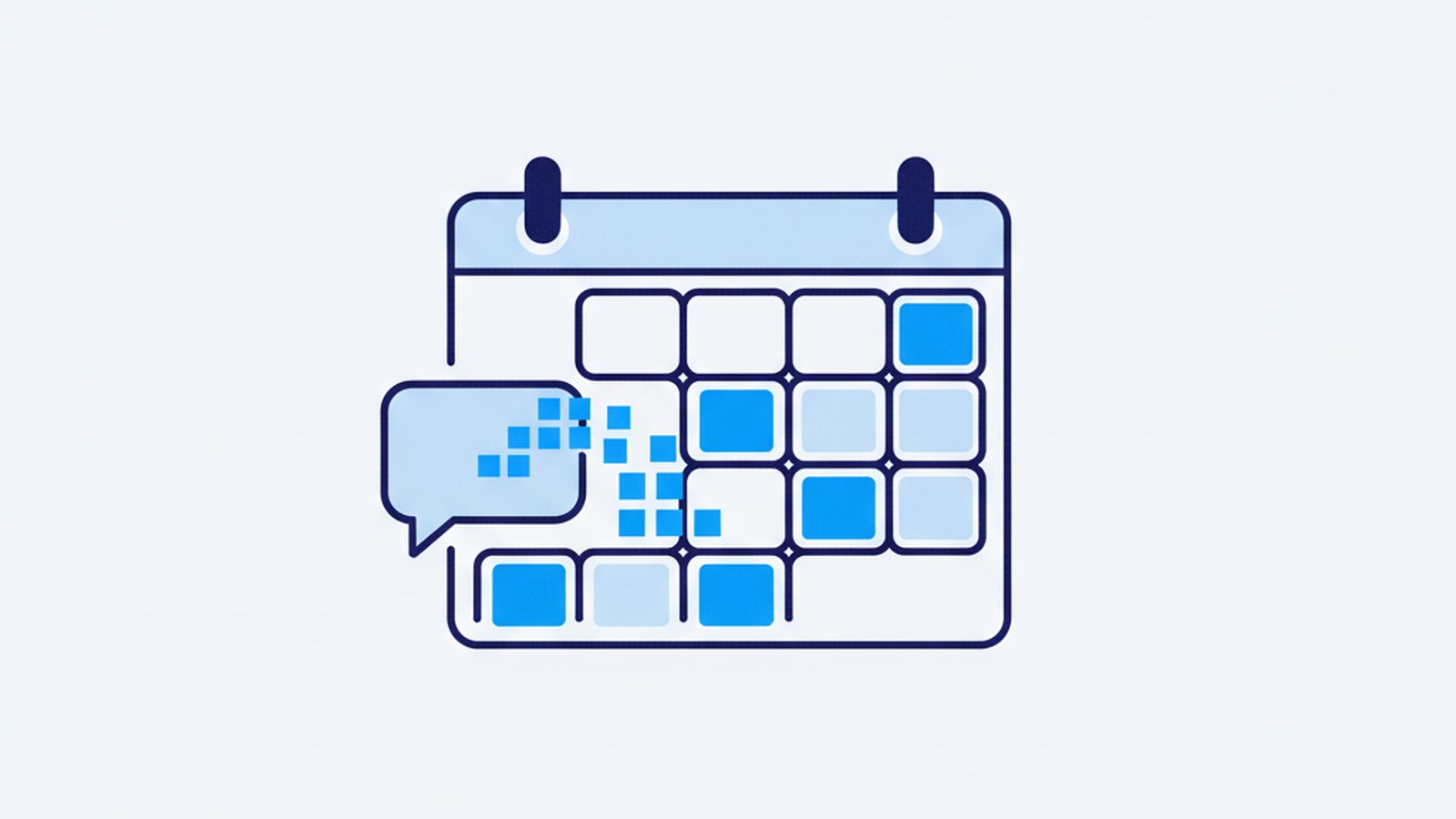 Abstract workshop diary with chat bubbles and reminder icons