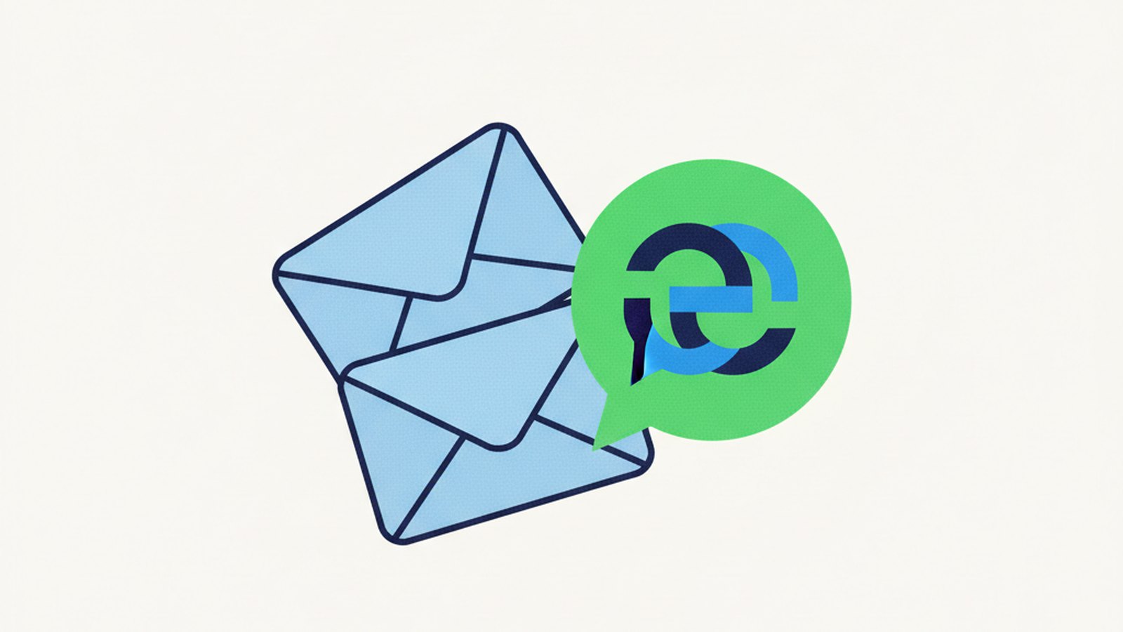 Abstract chat bubbles beside unopened email icons
